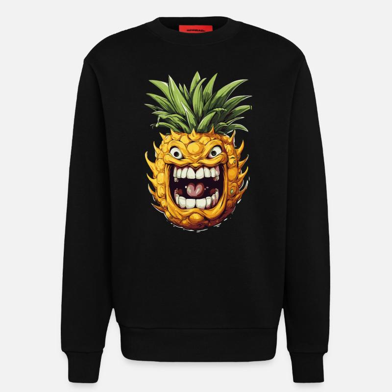 Lustiges Ananas Obst - Sweatshirt - made by SPREAD  - SOLID BLACK