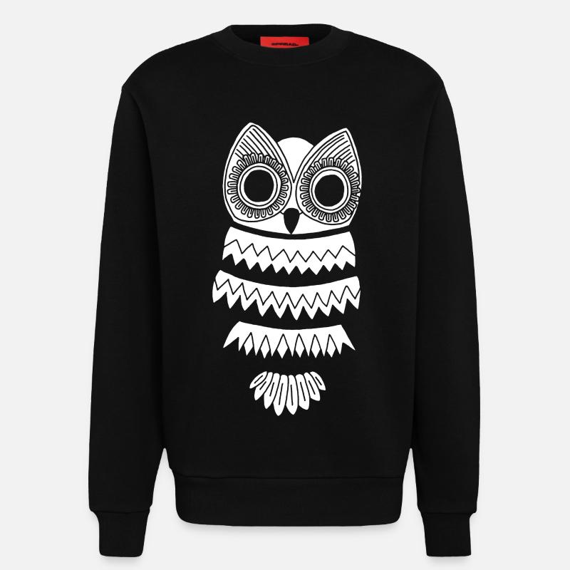 Weiße Eule - Sweatshirt - made by SPREAD  - SOLID BLACK