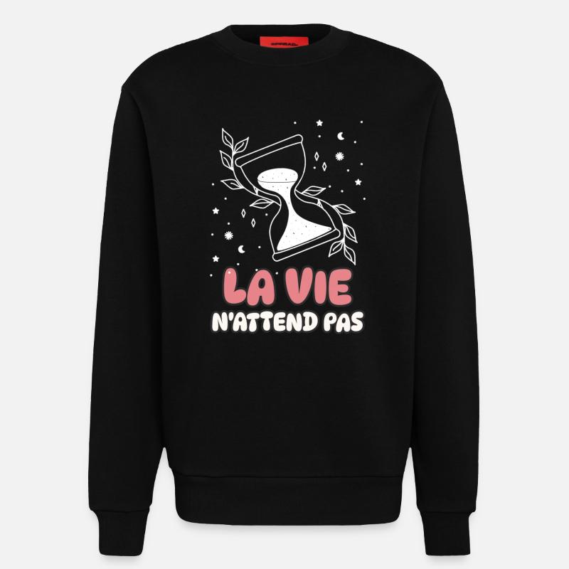 Life Doesn't Wait - Sweatshirt - made by SPREAD - SOLID BLACK