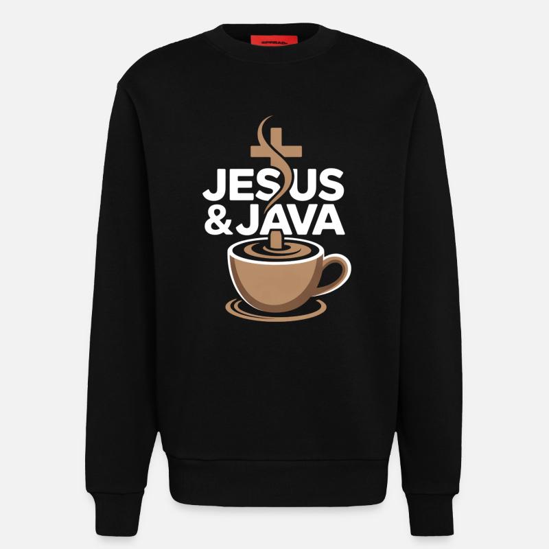 Inspiration und Kaffee mit Jesus & Java - Sweatshirt - made by SPREAD  - SOLID BLACK