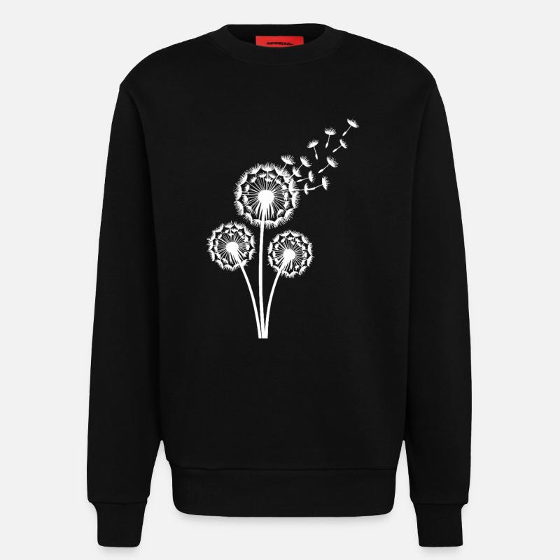 Löwenzahn im Wind Samenflug - Sweatshirt - made by SPREAD  - SOLID BLACK