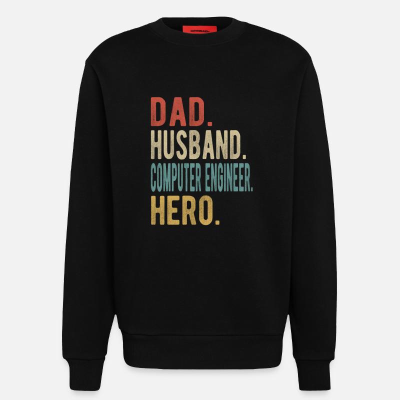 Computeringenieur Vater Ehemann Held - Sweatshirt - made by SPREAD  - SOLID BLACK
