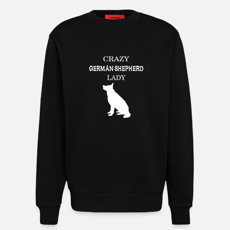 Crazy German Shepherd lady - Sweatshirt - made by SPREAD  - SOLID BLACK