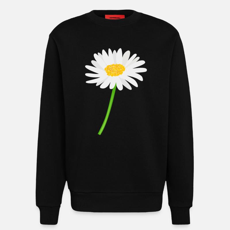 Blume Gänseblümchen mit Stiel - Sweatshirt - made by SPREAD  - SOLID BLACK