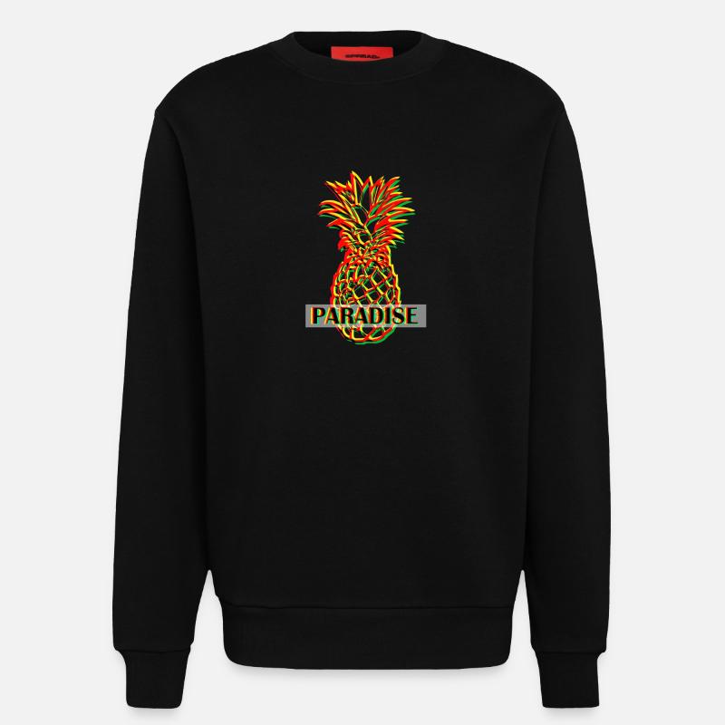 Ananas im 3D-Look - Sweatshirt - made by SPREAD - SOLID BLACK