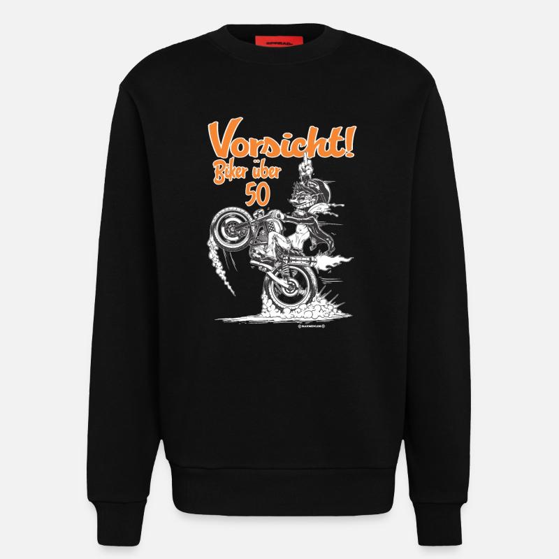 Bikerdesign Biker über 50 - Sweatshirt - made by SPREAD  - SOLID BLACK
