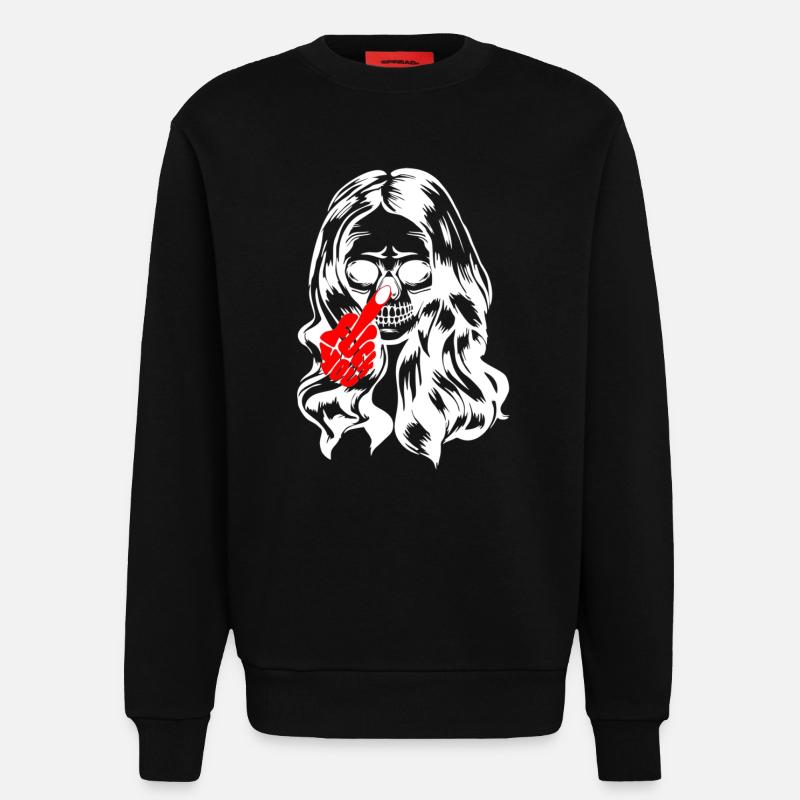 Coole Gothic Lady Skull - Sweatshirt - made by SPREAD  - SOLID BLACK