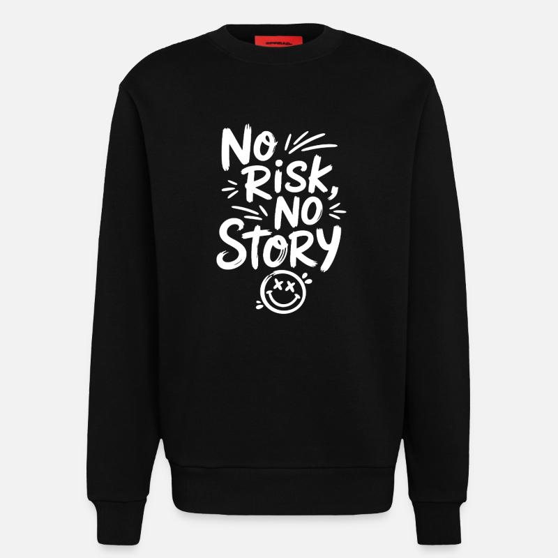 Smiley sans risque, sans histoire - Sweat bio décontracté fabriqué en UE - SOLID BLACK