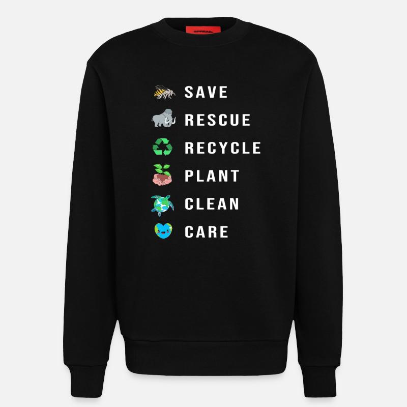 Climate change Environment Environmental protection - Sweatshirt - made by SPREAD - SOLID BLACK