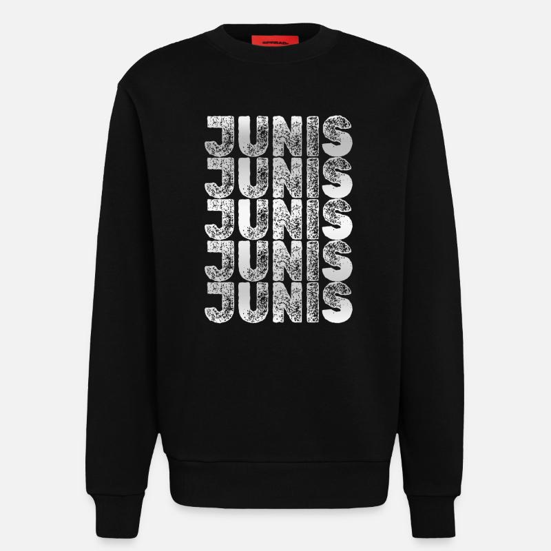 JUNIS Raster Typografie Muster - Sweatshirt - made by SPREAD  - SOLID BLACK