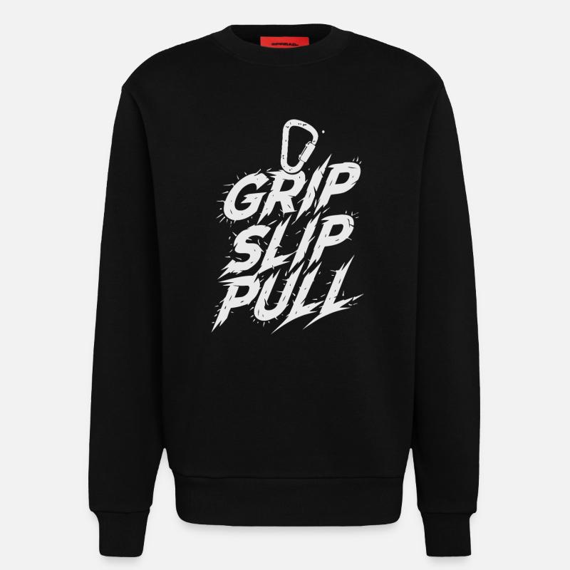 Grip Slip Pull Éclats Urbains - Sweat bio décontracté fabriqué en UE - SOLID BLACK