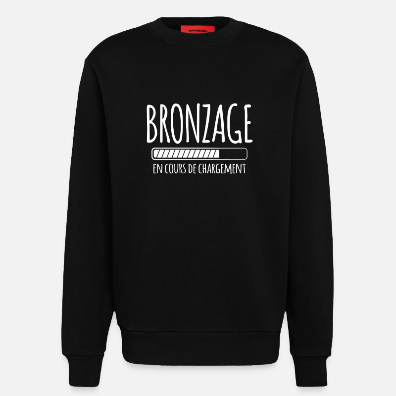Tan Loading, Été, Vacances, Français - Sweat bio décontracté fabriqué en UE - SOLID BLACK