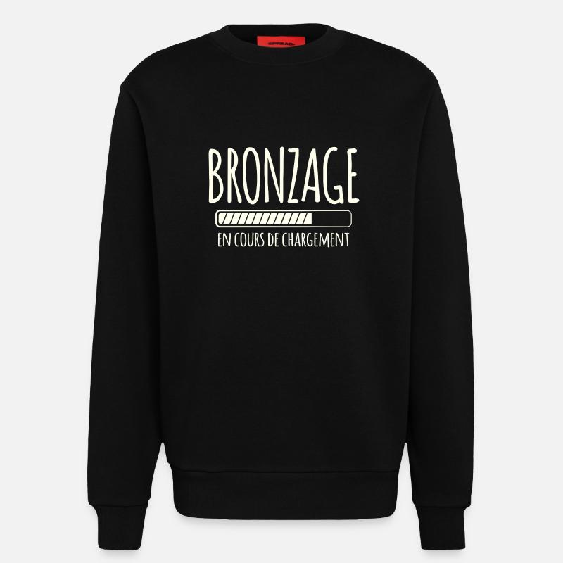 Tan Loading, Summer, Vacation, French - Sweatshirt - made by SPREAD - SOLID BLACK
