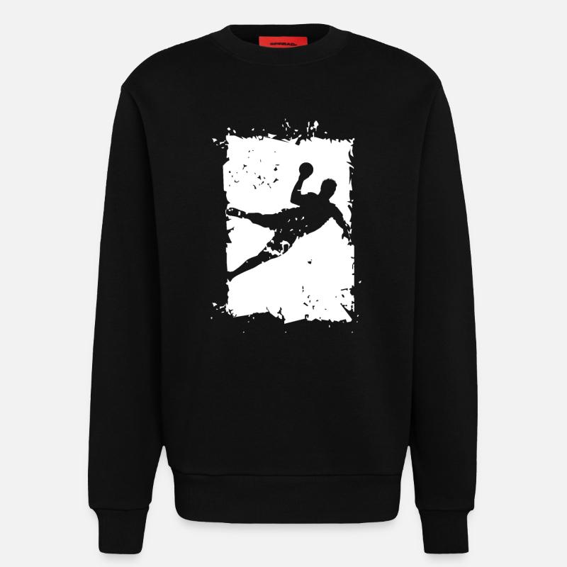 Handball Throw Explosion Destruction Illustration - Sweatshirt - made by SPREAD  - SOLID BLACK