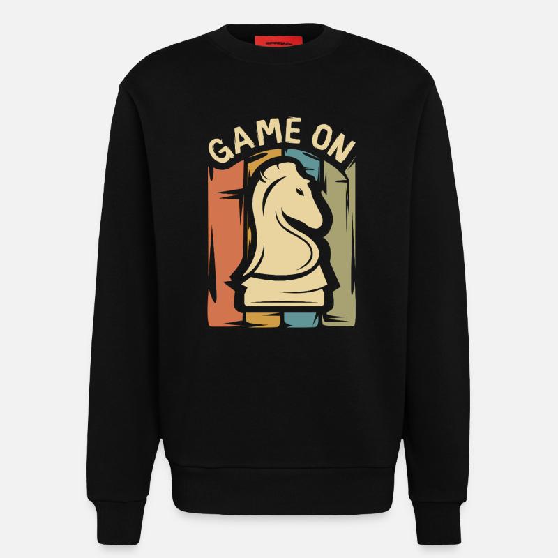 Game On Schach Design – Retro Springer - Sweatshirt - made by SPREAD  - SOLID BLACK
