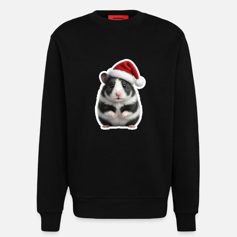 Kleiner Hamster mit vollen Backen - Sweatshirt - made by SPREAD  - SOLID BLACK