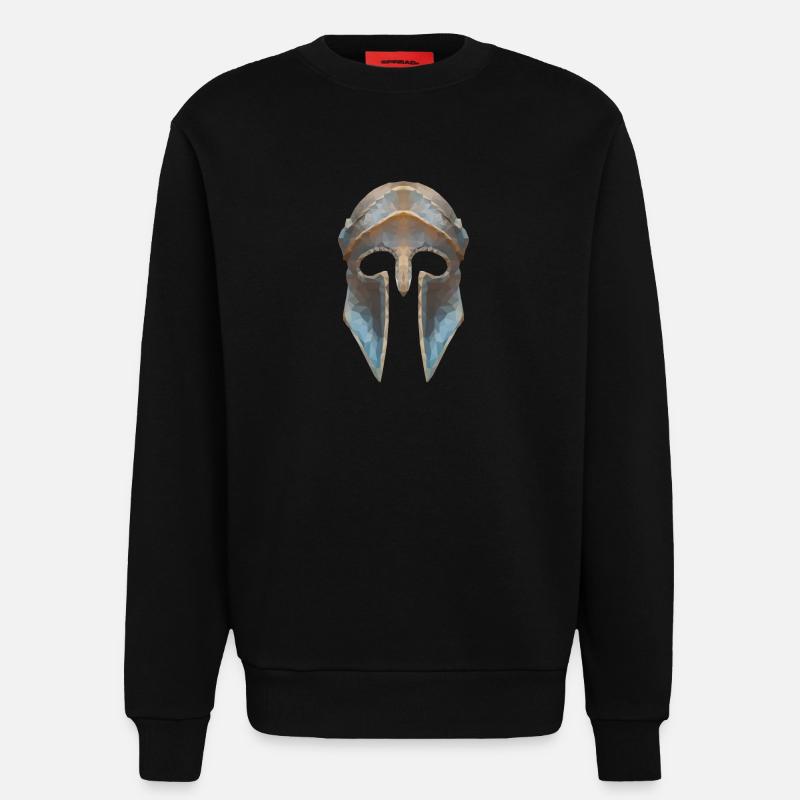 Gladiatorenhelm Low-Polygon-Effekt - Sweatshirt - made by SPREAD  - SOLID BLACK