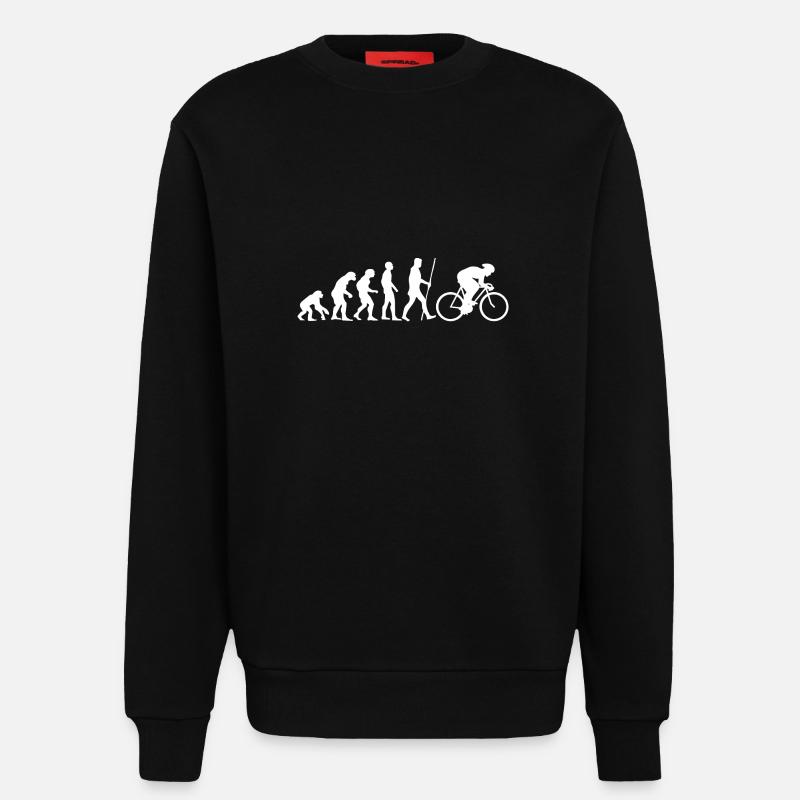 Evolution Rennrad Fahrrad als Geschenk - Sweatshirt - made by SPREAD - SOLID BLACK