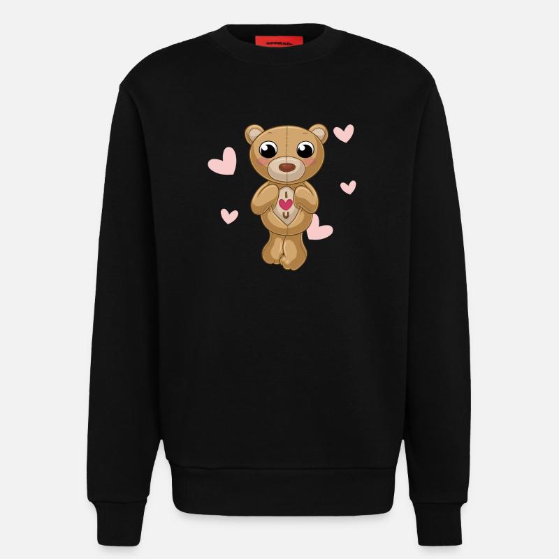 Putziger Comic Teddybär - Sweatshirt - made by SPREAD  - SOLID BLACK