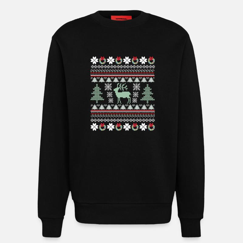Retro Christmas Pattern - Sweatshirt - made by SPREAD  - SOLID BLACK