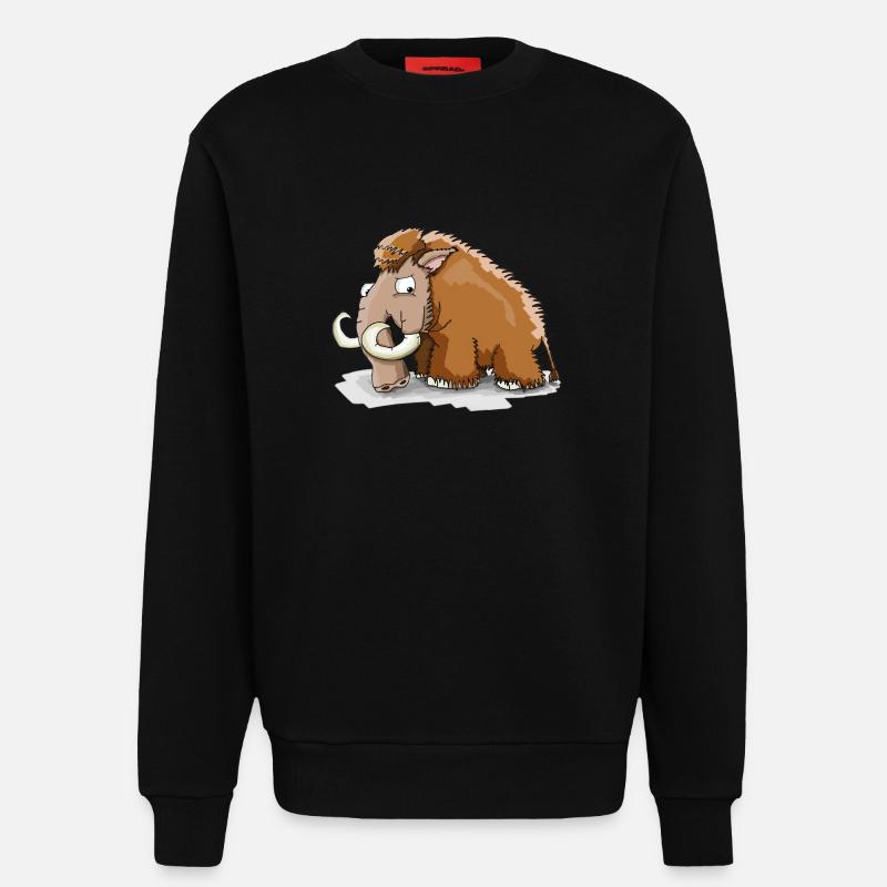 Grumpy mammoth! Gift idea - Sweatshirt - made by SPREAD  - SOLID BLACK