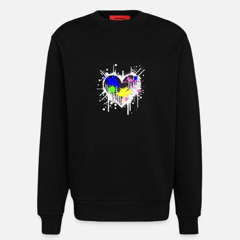 Graffiti-Herz - Sweatshirt - made by SPREAD  - SOLID BLACK