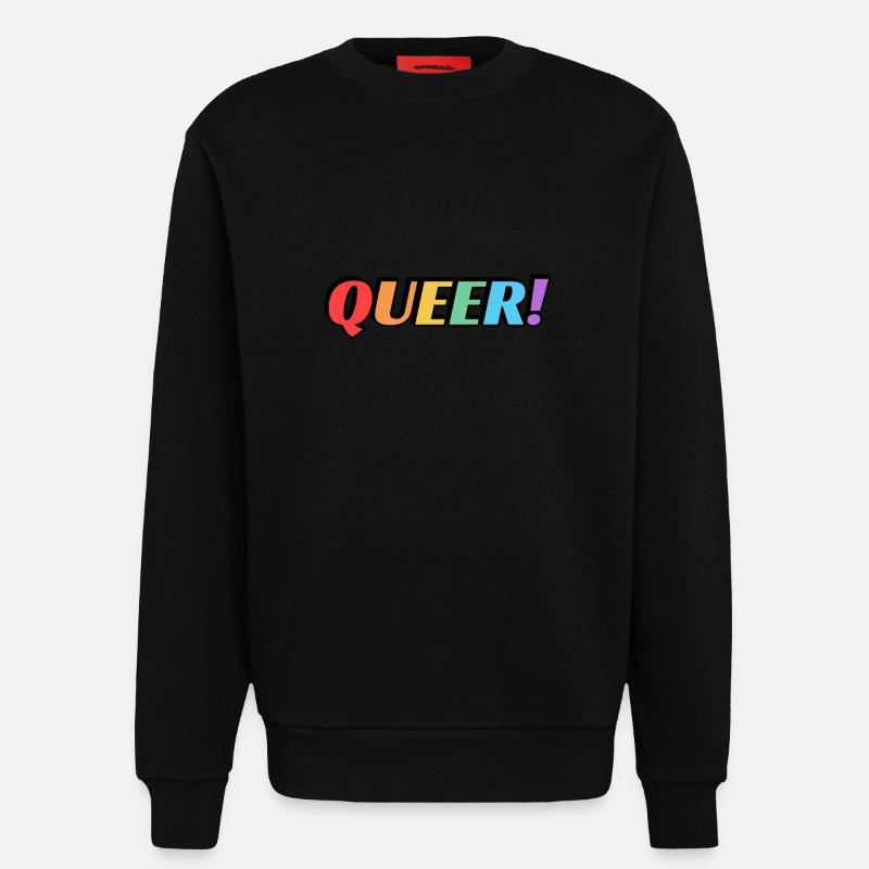 Queerer Regenbogentext - Sweatshirt - made by SPREAD  - SOLID BLACK