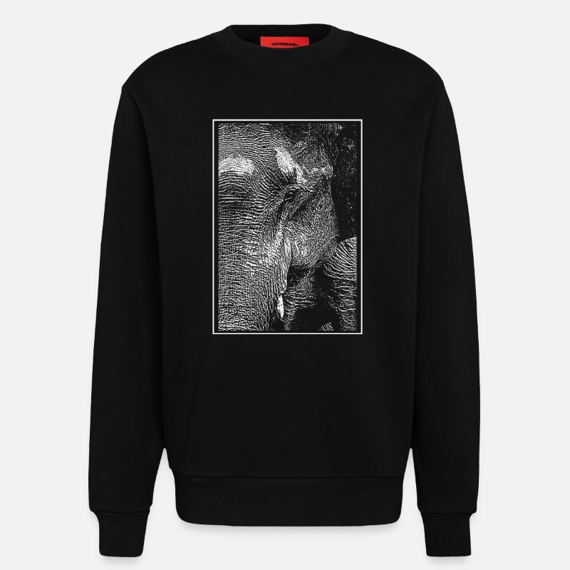 White elephant - Sweatshirt - made by SPREAD  - SOLID BLACK