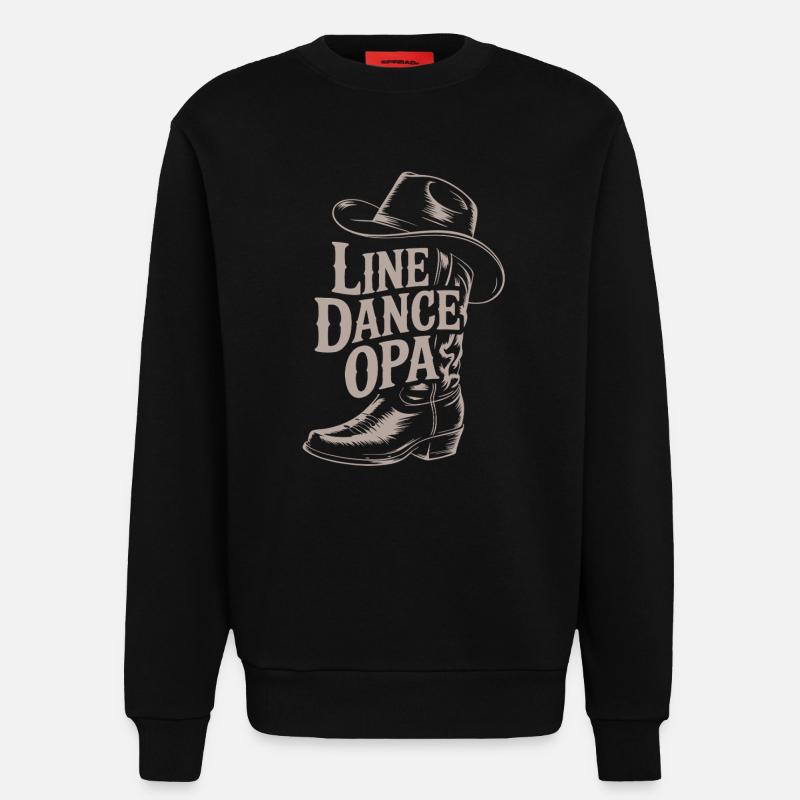 Line Dance Opas Western Boot - Sweatshirt - made by SPREAD  - SOLID BLACK