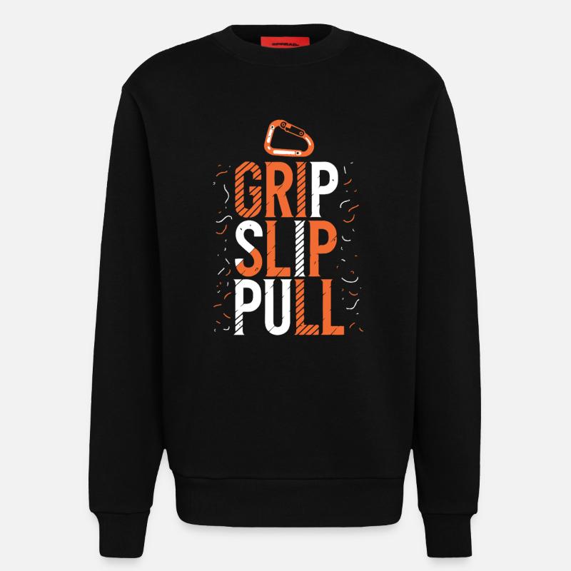 Grip Slip Pull Escalade - Sweat bio décontracté fabriqué en UE - SOLID BLACK