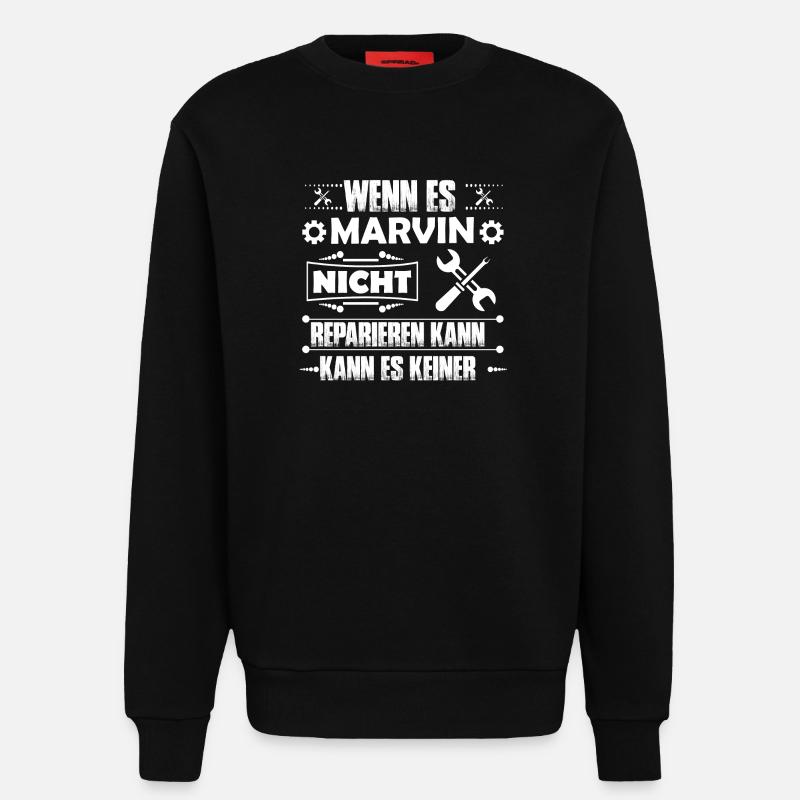 Marvin - Handwerker Tshirt - Sweatshirt - made by SPREAD  - SOLID BLACK