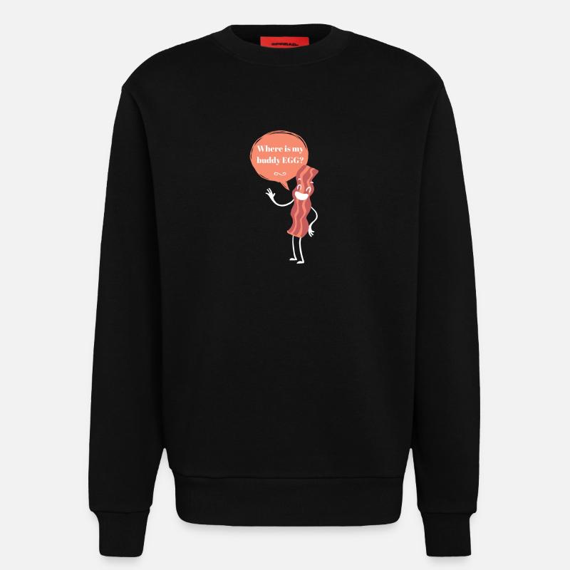 Bacon / EGG / Design / Baconstripes - Sweatshirt - made by SPREAD  - SOLID BLACK
