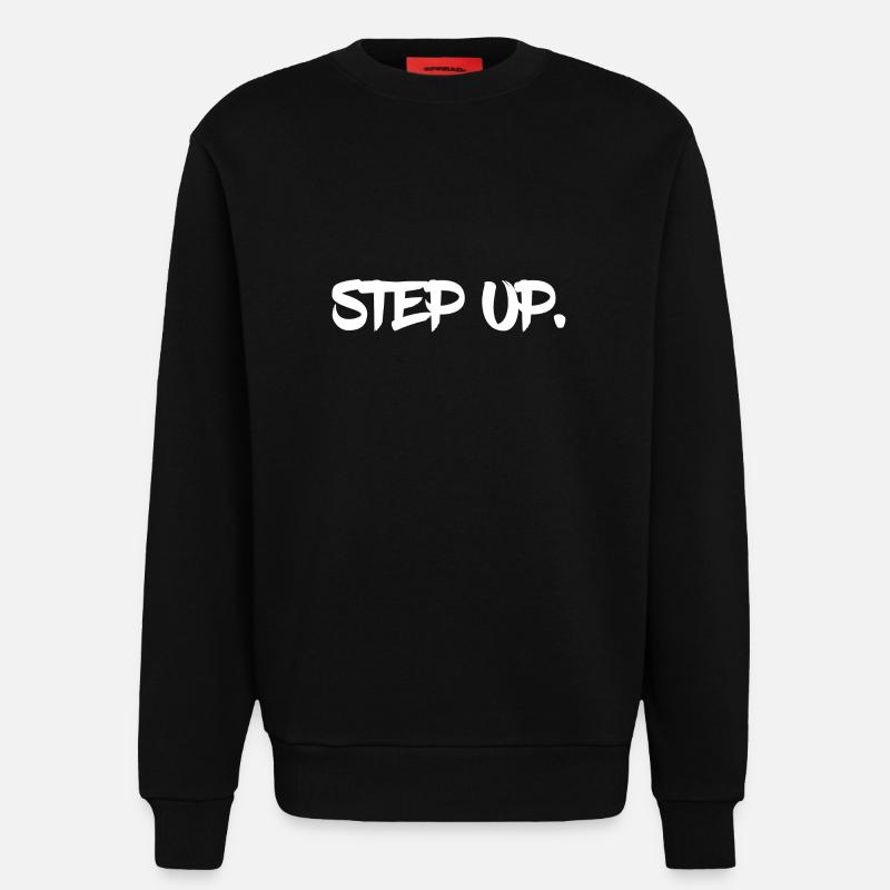 Step up. - Sweatshirt - made by SPREAD  - SOLID BLACK
