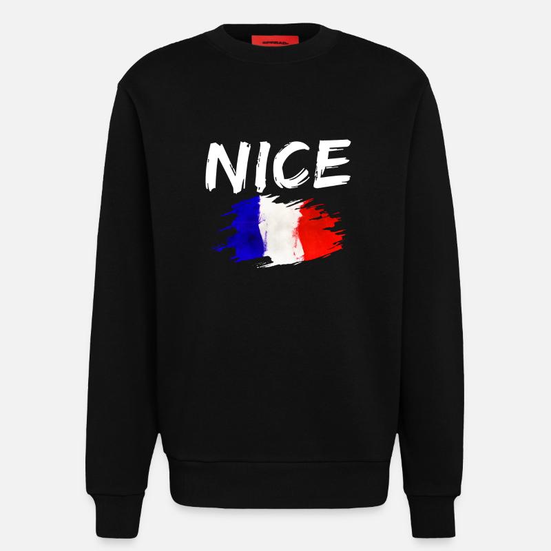 Nice France Flag Nice - Sweatshirt - made by SPREAD  - SOLID BLACK