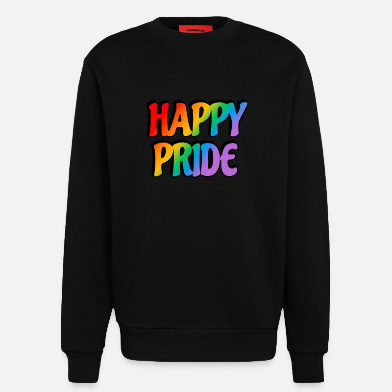 Happy Pride Regenbogen-Text - Sweatshirt - made by SPREAD  - SOLID BLACK