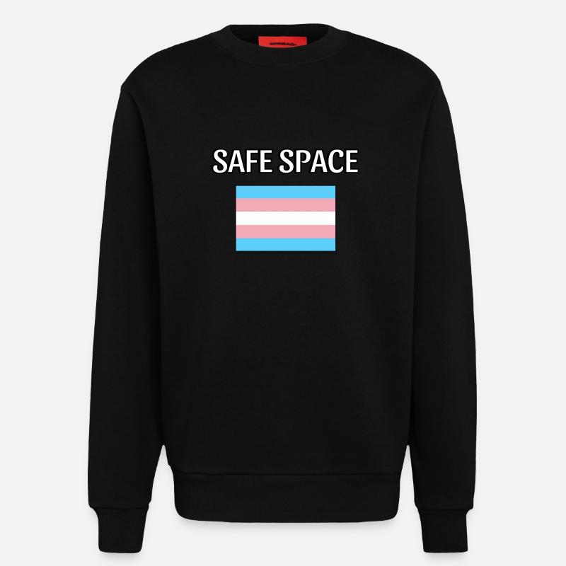 TRANS Safe Space - Transgender Pride - Sweatshirt - made by SPREAD  - SOLID BLACK