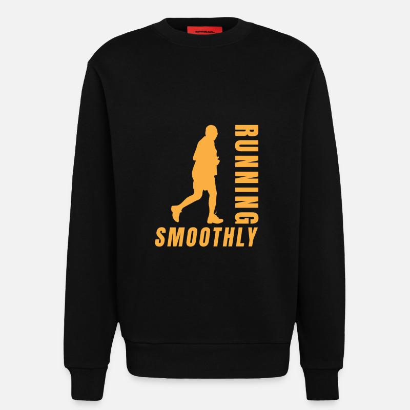 Running Running Smoothly Marathon Runner - Sweatshirt - made by SPREAD  - SOLID BLACK