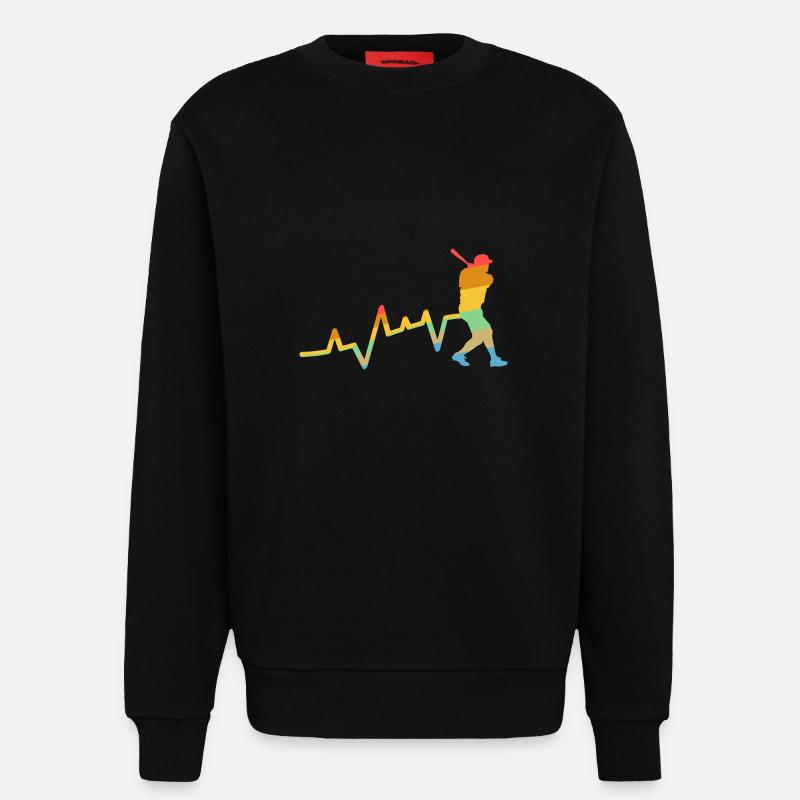 Baseball Player Evolution Baseball - Sweatshirt - made by SPREAD  - SOLID BLACK