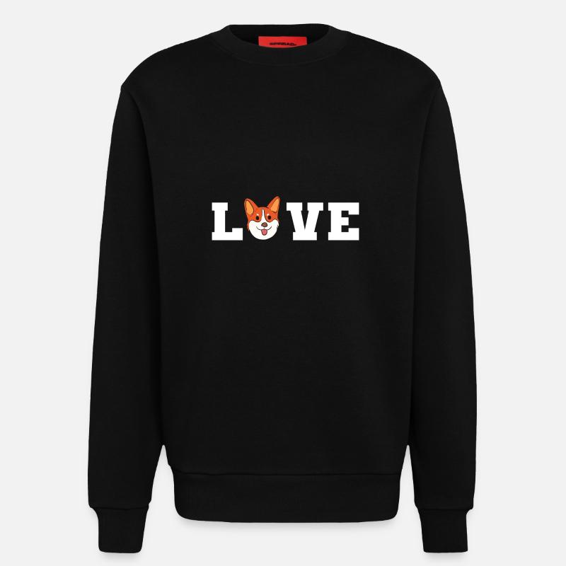 Corgi - Sweatshirt - made by SPREAD  - SOLID BLACK