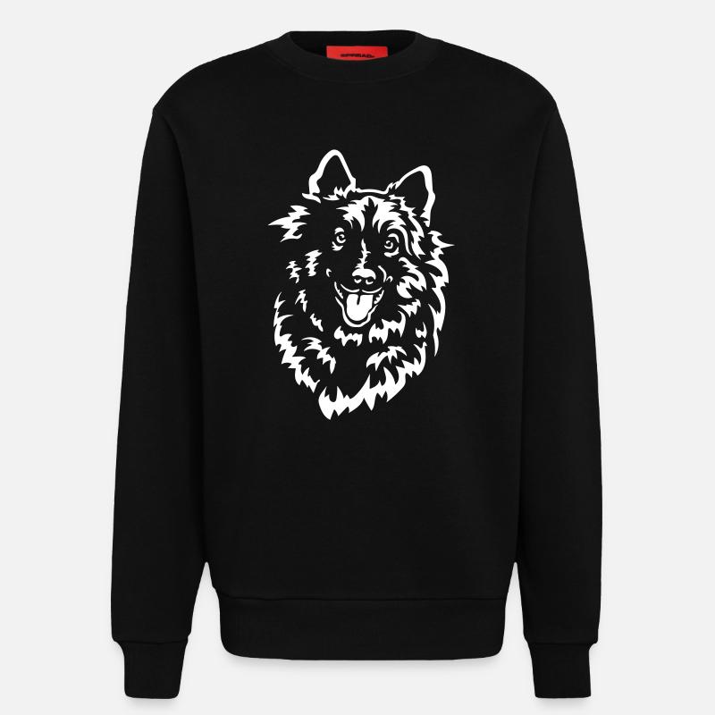 Wolfsspitz Kopf "Black Edition" - Sweatshirt - made by SPREAD  - SOLID BLACK