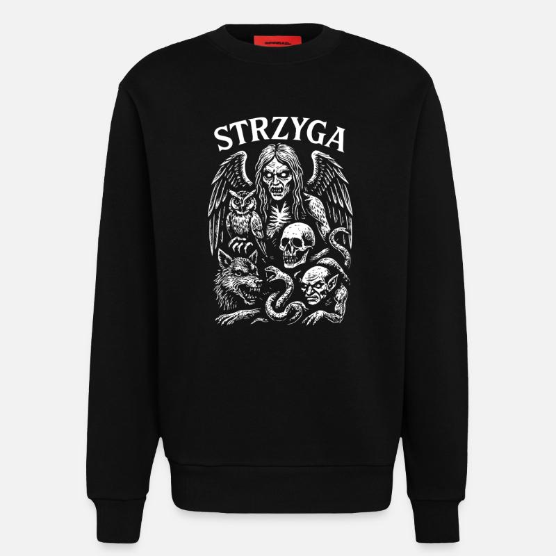 Dark Gothic Mythical Creature Design - Sweatshirt - made by SPREAD  - SOLID BLACK