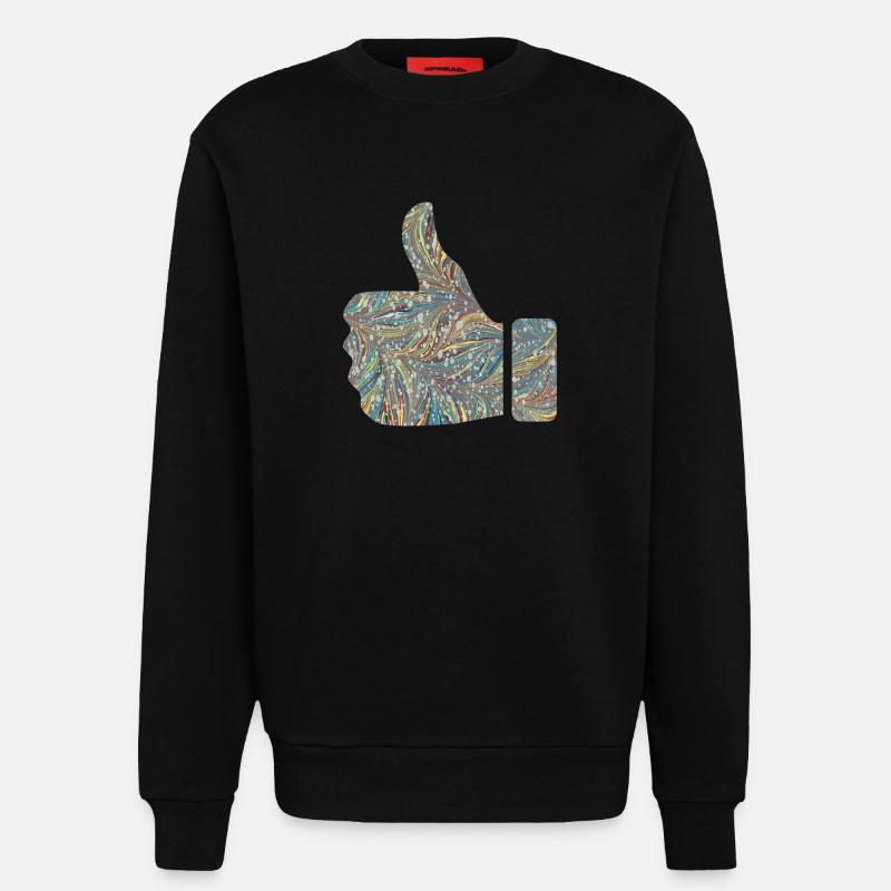 handzeichen like e 201 - Sweatshirt - made by SPREAD  - SOLID BLACK
