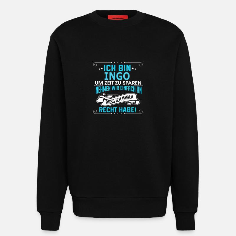 INGO - Sweatshirt - made by SPREAD  - SOLID BLACK