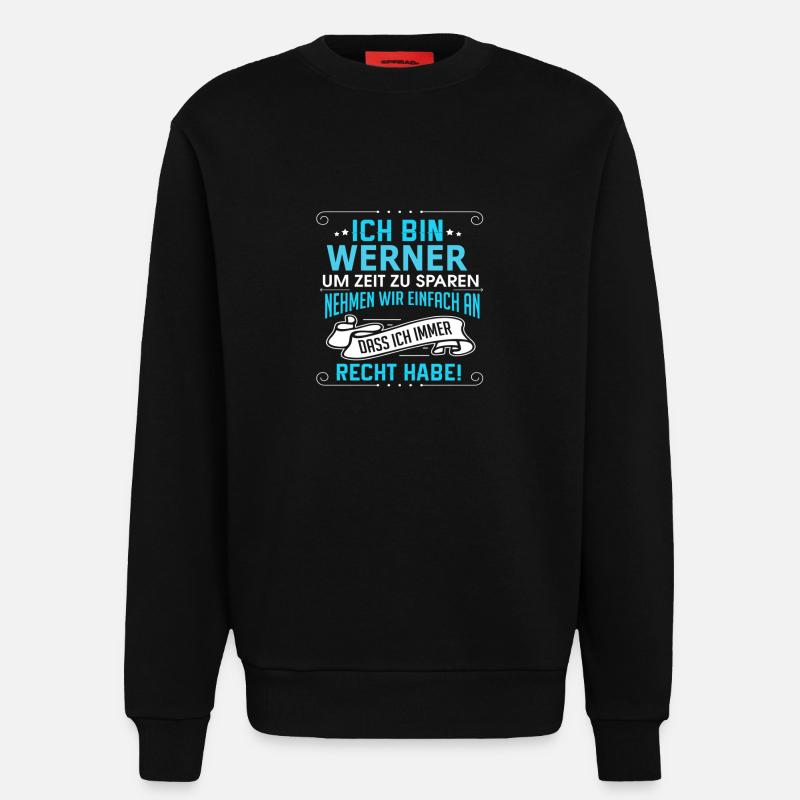 WERNER - Sweatshirt - made by SPREAD  - SOLID BLACK