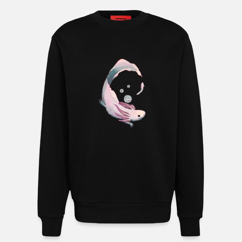 Axolotl Evolution - Sweatshirt - made by SPREAD  - SOLID BLACK