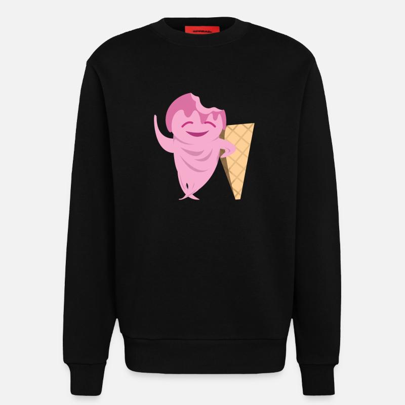 Lustige Eiscreme - Sweatshirt - made by SPREAD - SOLID BLACK