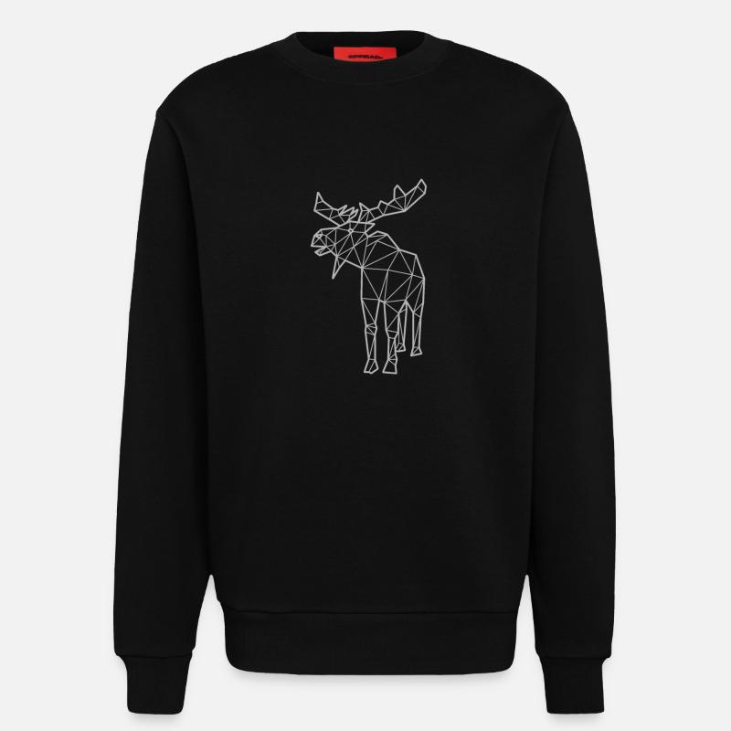 Elch Polygon - Sweatshirt - made by SPREAD  - SOLID BLACK
