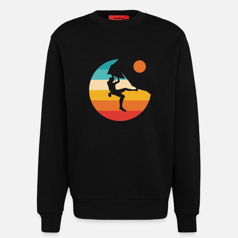 Climbing climbing climber mountain boulder - Sweatshirt - made by SPREAD  - SOLID BLACK
