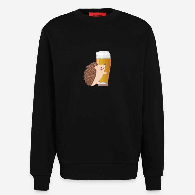 Bier Geschenk mit Igel - Sweatshirt - made by SPREAD - SOLID BLACK