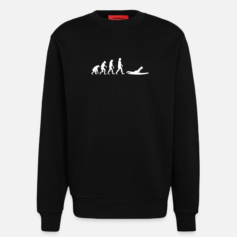Évolution du surf - Sweat bio décontracté fabriqué en UE - SOLID BLACK